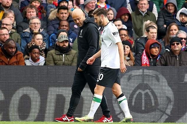 Adam Lallana participated in only five minutes of action today